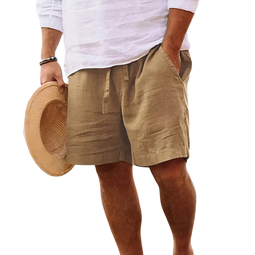 Short en Coton et Lin Homme Été Court Plage Vacances