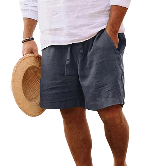 Short en Coton et Lin Homme Été Court Plage Vacances