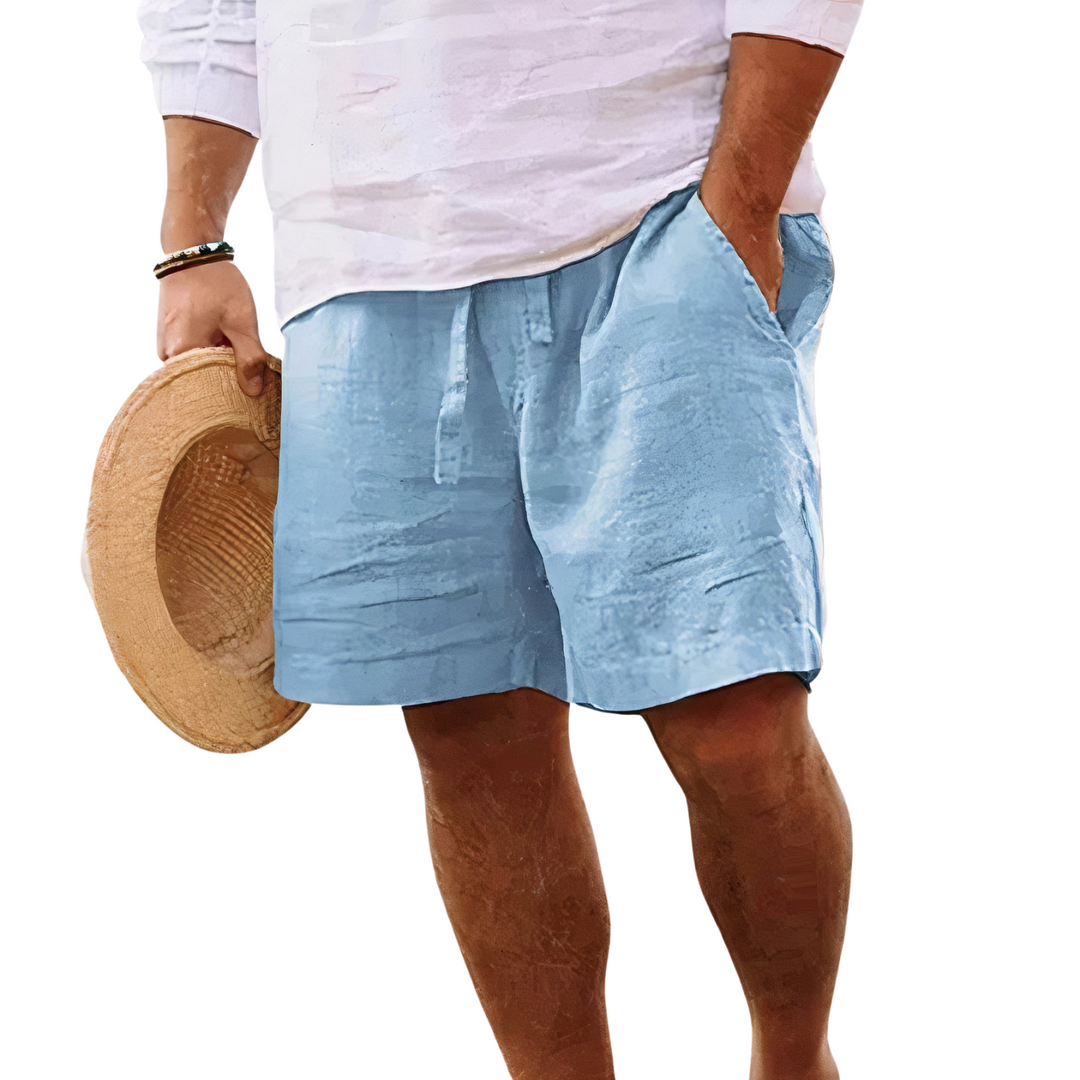 Short en Coton et Lin Homme Été Court Plage Vacances
