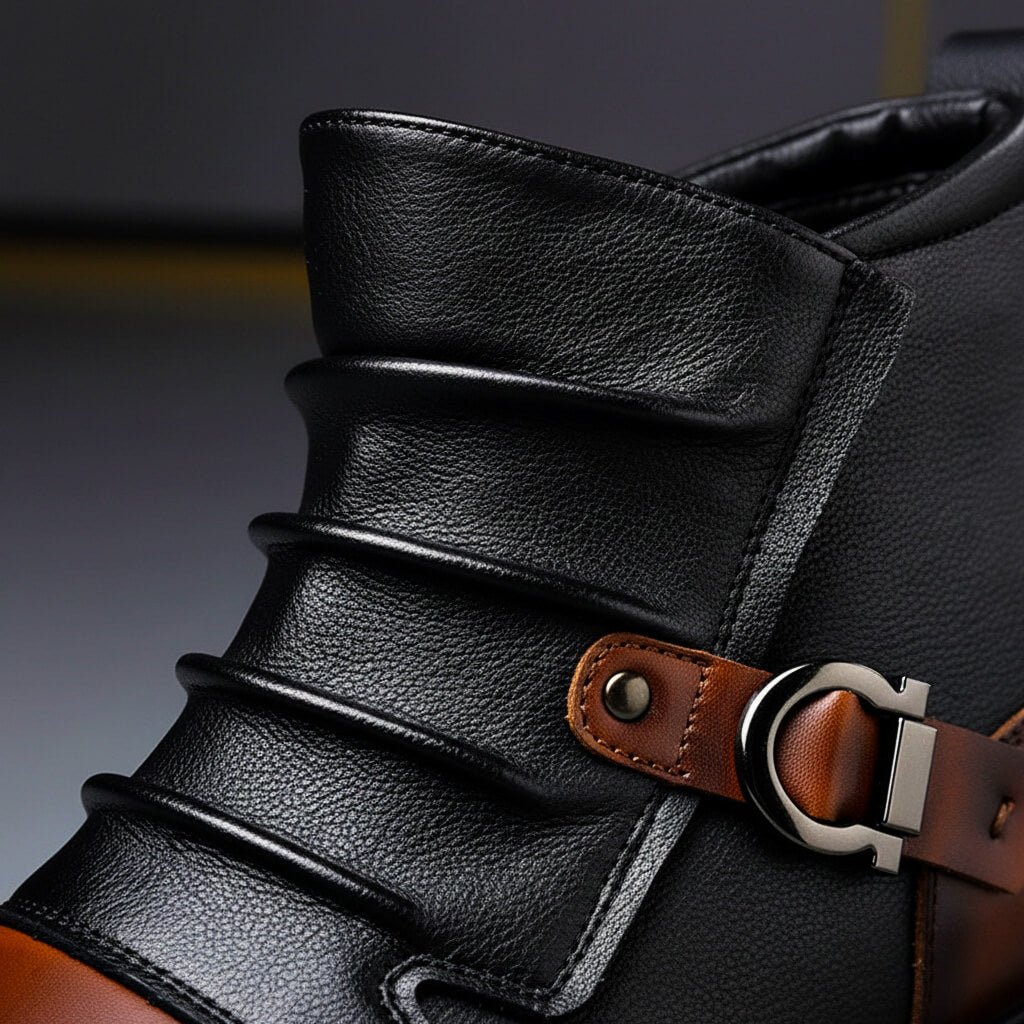 Bottines en Cuir Homme Élégantes Bottes Véritable