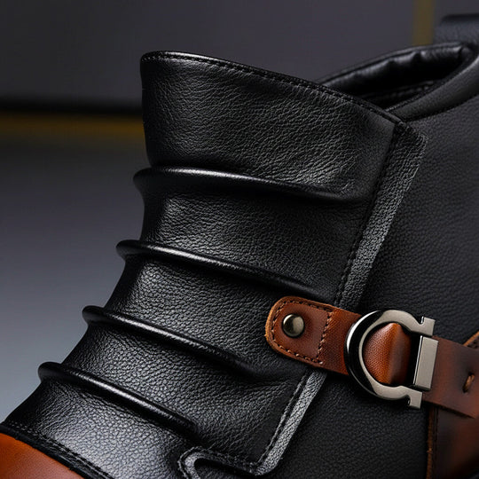 Bottines en Cuir Homme Élégantes Bottes Véritable