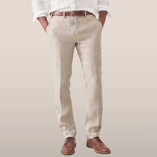 Pantalon en Lin Élégant Homme Été Costume Business