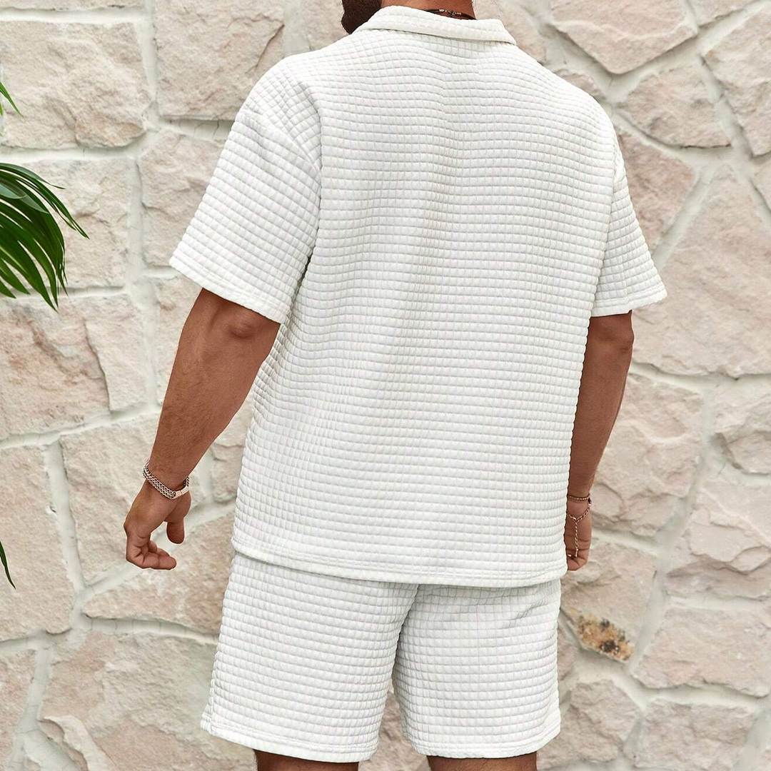 Ensemble Polo et Short Homme Demi-Zip Sport Été