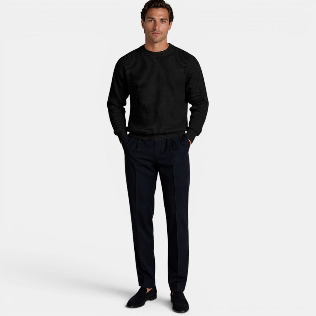 Pull en Maille Col Rond Homme Doux Sweater Basique