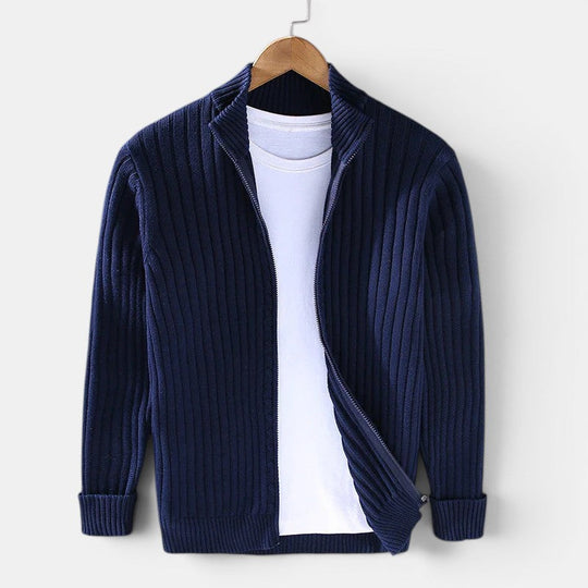 Cardigan en Maille Zippé Homme Pull Gilet Tricot