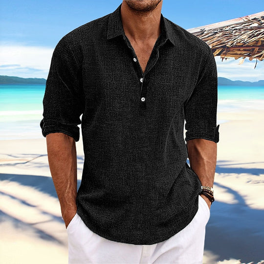 Chemise en Lin Classique Homme Été Coton Casual