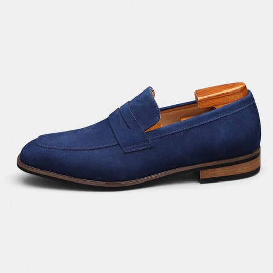 Mocassins Penny en Daim Homme Été à Enfiler Slip-On