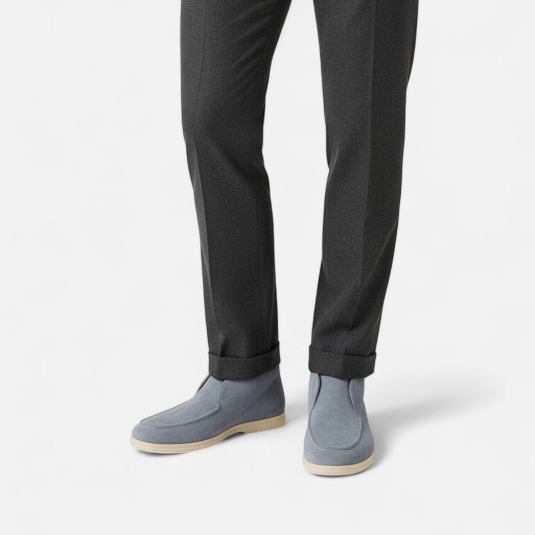 Mocassins Hauts en Daim Old Money Homme à Enfiler