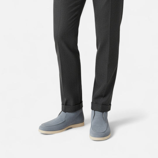 Mocassins Hauts en Daim Old Money Homme à Enfiler