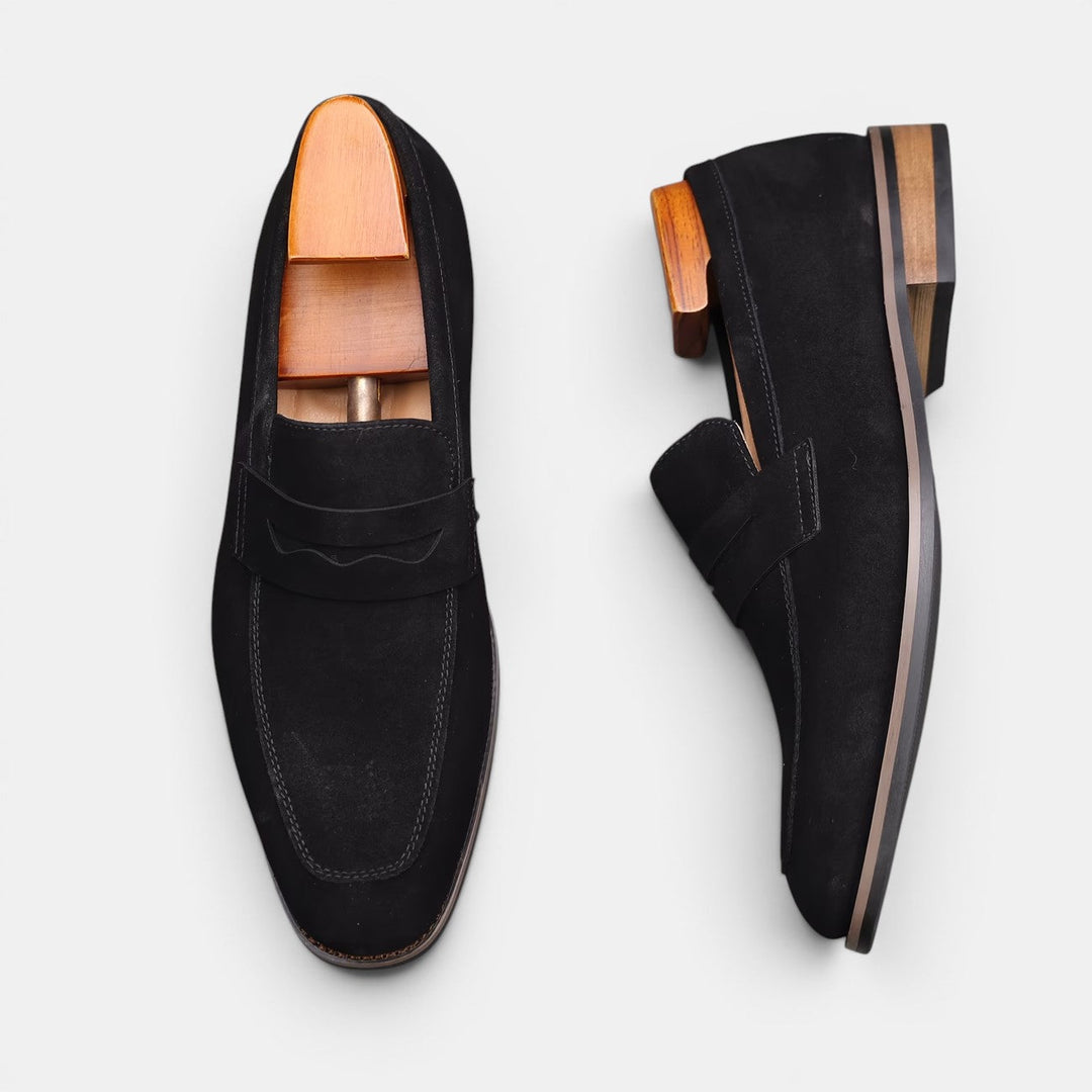Mocassins Penny en Daim Homme Été à Enfiler Slip-On