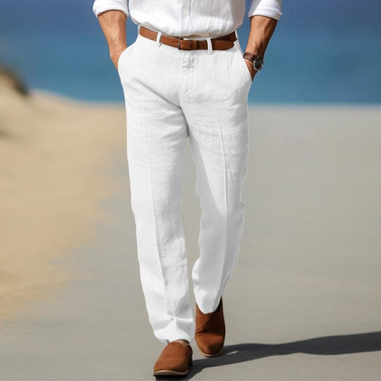Pantalon en Lin Premium Homme Élégant Été Costume