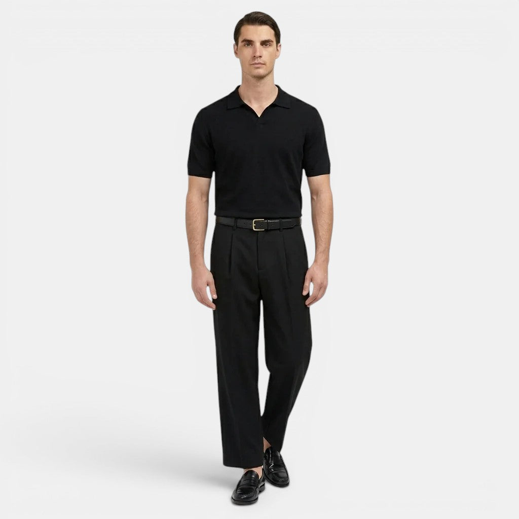 Pantalon à Pinces Jambe Droite Homme Costume Élégant