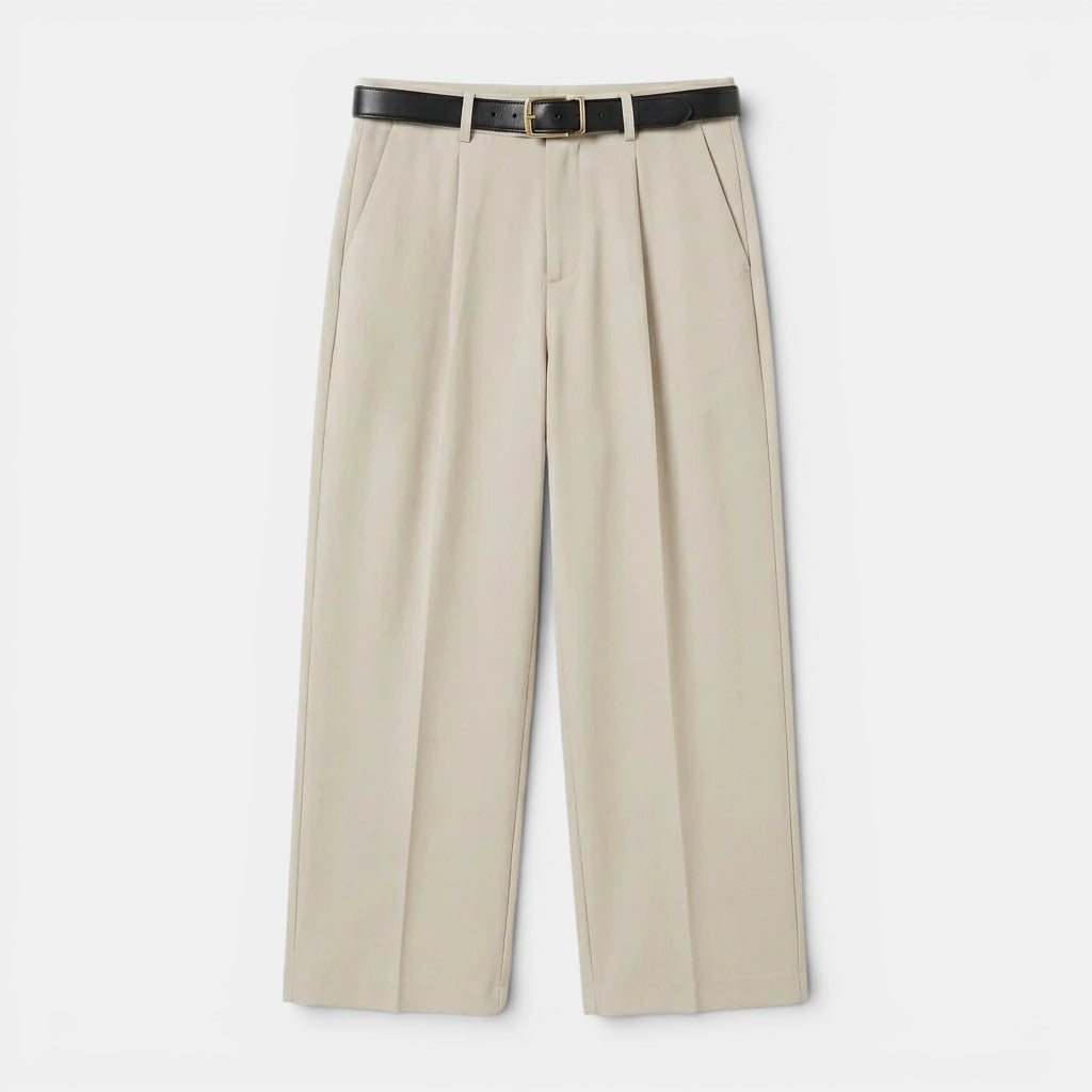 Pantalon à Pinces Jambe Droite Homme Costume Élégant
