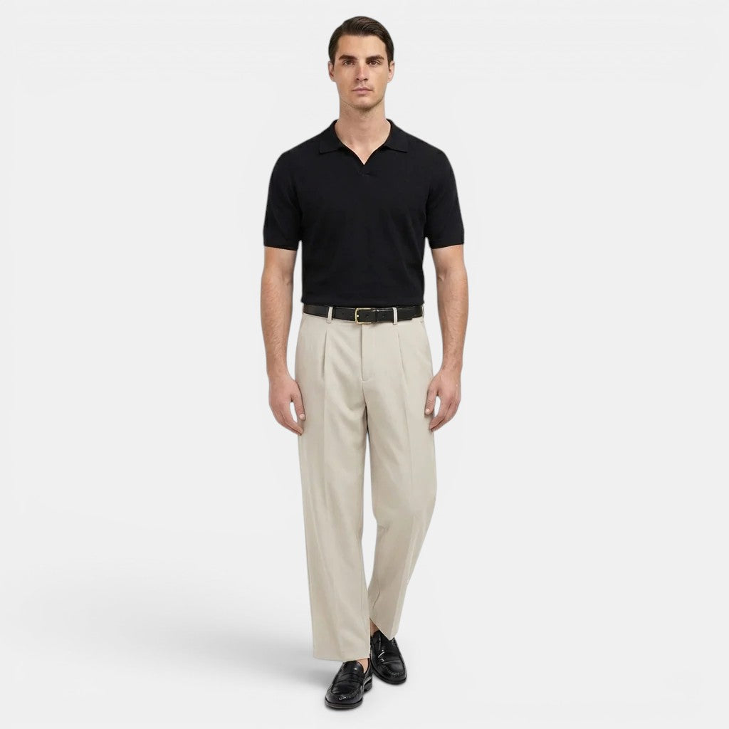 Pantalon à Pinces Jambe Droite Homme Costume Élégant