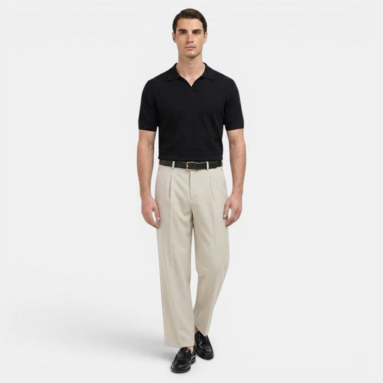 Pantalon à Pinces Jambe Droite Homme Costume Élégant