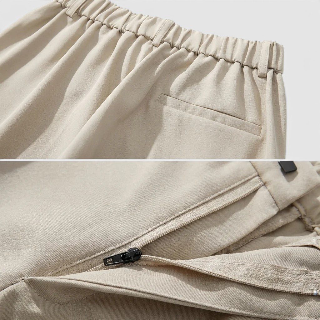 Pantalon à Pinces Jambe Droite Homme Costume Élégant