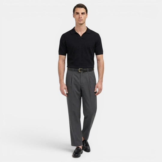 Pantalon à Pinces Jambe Droite Homme Costume Élégant