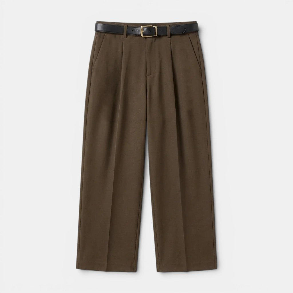 Pantalon à Pinces Jambe Droite Homme Costume Élégant