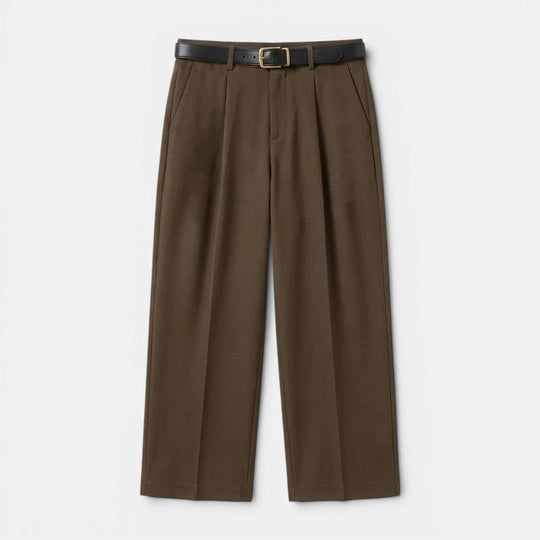 Pantalon à Pinces Jambe Droite Homme Costume Élégant
