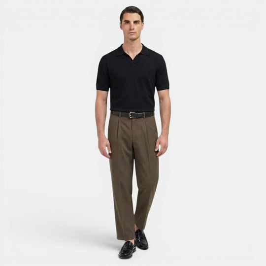 Pantalon à Pinces Jambe Droite Homme Costume Élégant