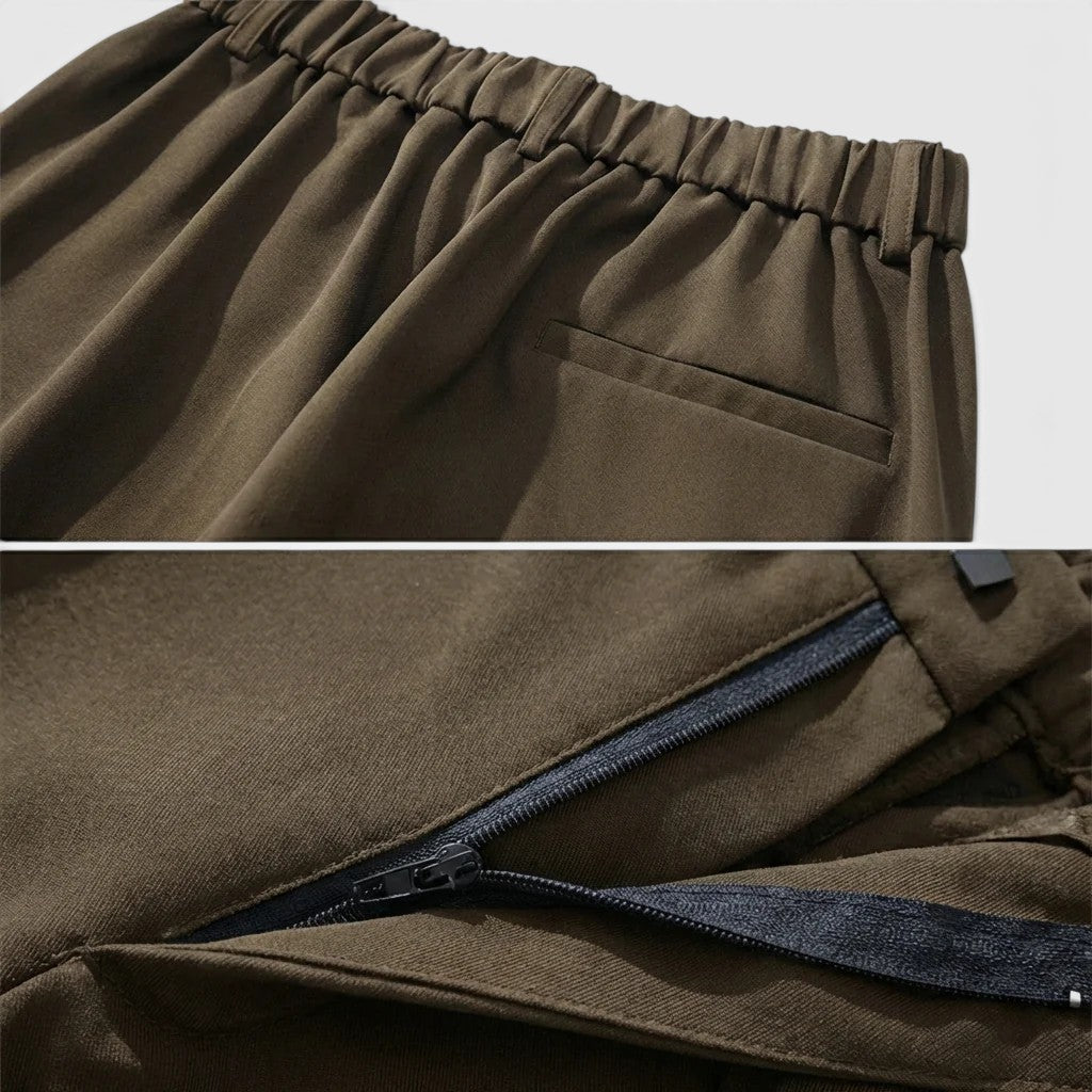 Pantalon à Pinces Jambe Droite Homme Costume Élégant