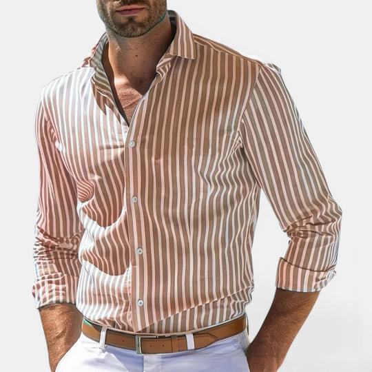 Chemise Classique Rayée Homme Respirante Été Casual