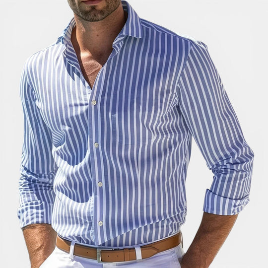 Chemise Classique Rayée Homme Respirante Été Casual