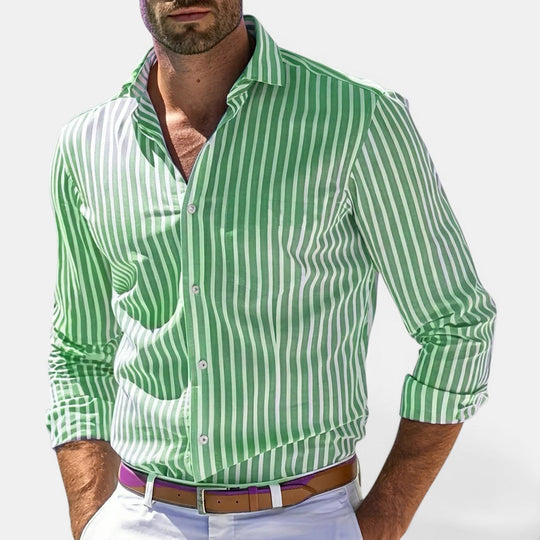 Chemise Classique Rayée Homme Respirante Été Casual