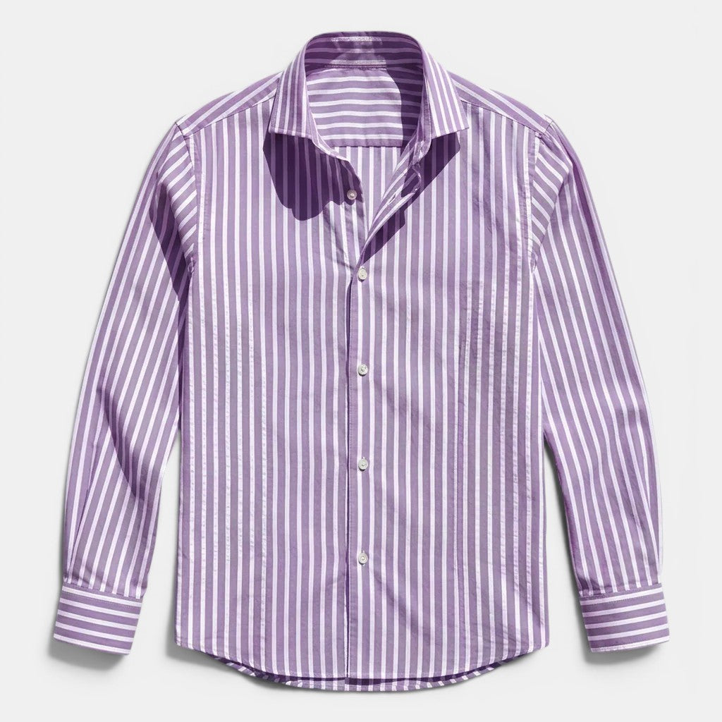 Chemise Classique Rayée Homme Respirante Été Casual