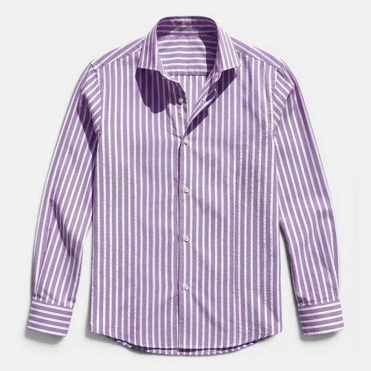 Chemise Classique Rayée Homme Respirante Été Casual