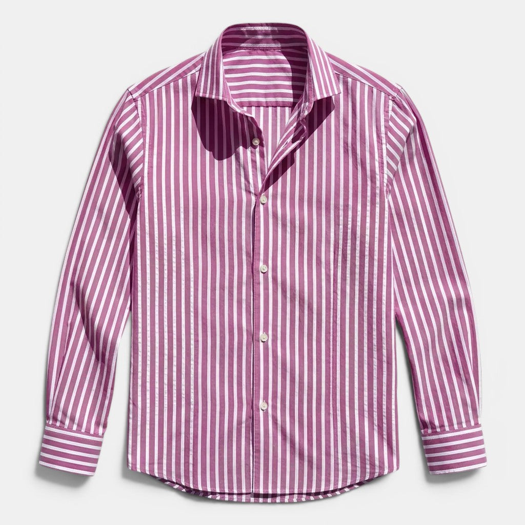 Chemise Classique Rayée Homme Respirante Été Casual