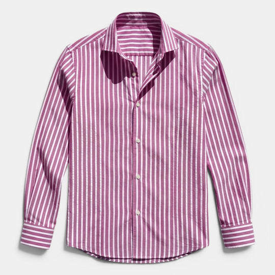 Chemise Classique Rayée Homme Respirante Été Casual