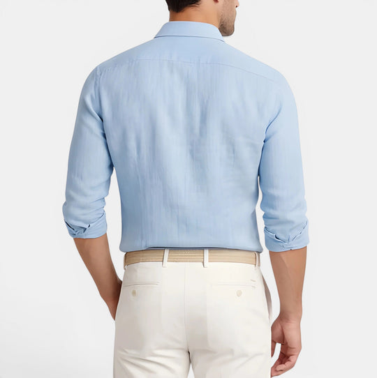 Chemise Lin Coton Homme Été Respirante Casual Légère