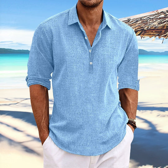 Chemise en Lin Classique Homme Été Coton Casual