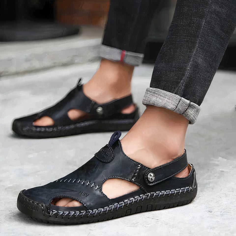 Sandales en Cuir Orthopédiques Homme Outdoor Plein Air