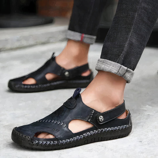 Sandales en Cuir Orthopédiques Homme Outdoor Plein Air