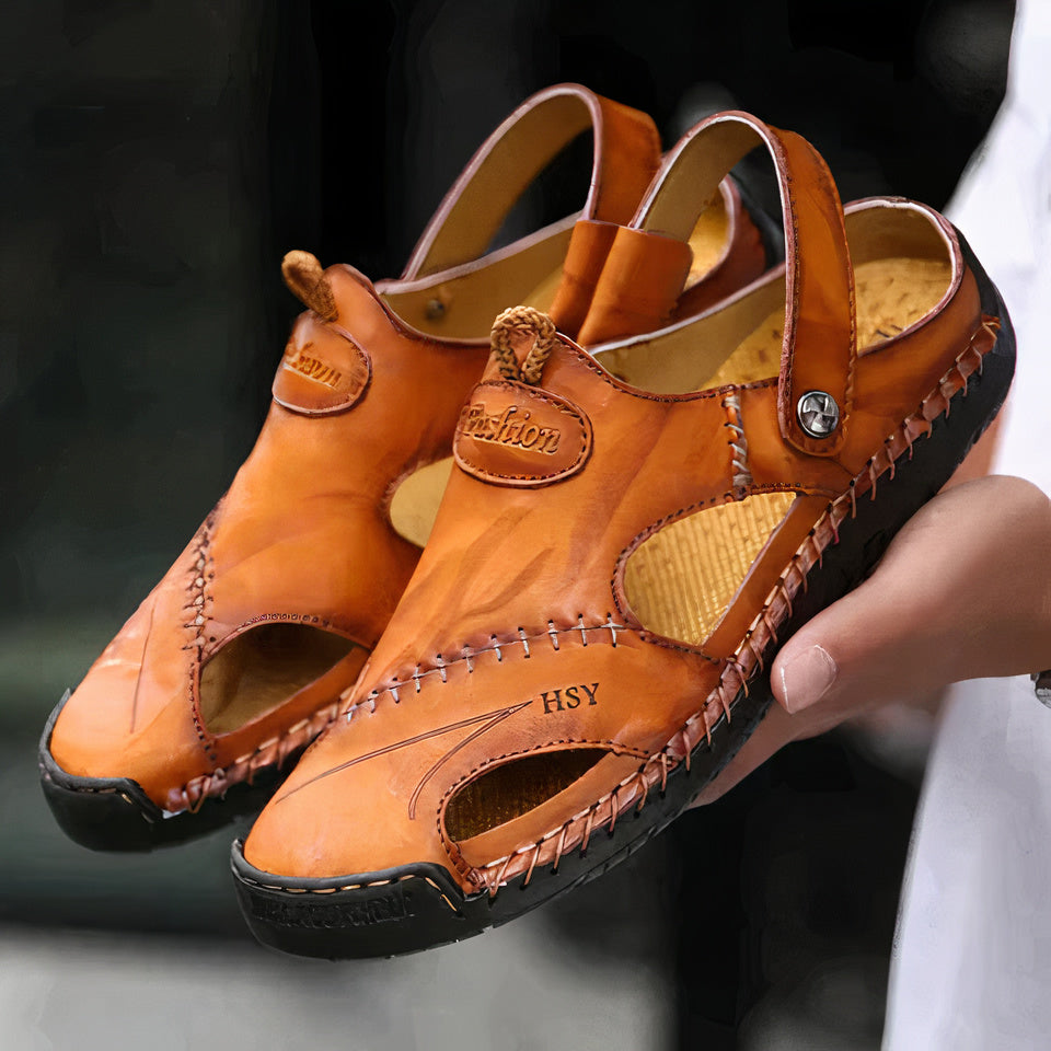 Sandales en Cuir Orthopédiques Homme Outdoor Plein Air