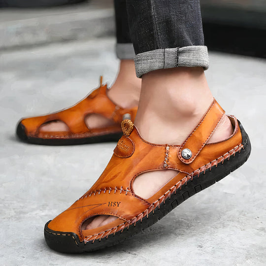 Sandales en Cuir Orthopédiques Homme Outdoor Plein Air