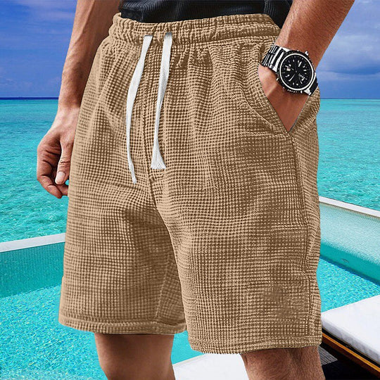 Short en Maille Gaufrée Homme Été Plage Léger