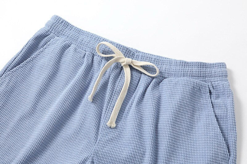 Short en Maille Gaufrée Homme Été Plage Léger