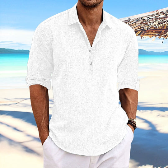 Chemise en Lin Classique Homme Été Coton Casual