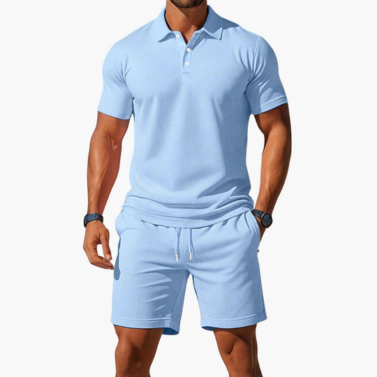 Ensemble Polo Short en Coton Homme Été Deux Pièces