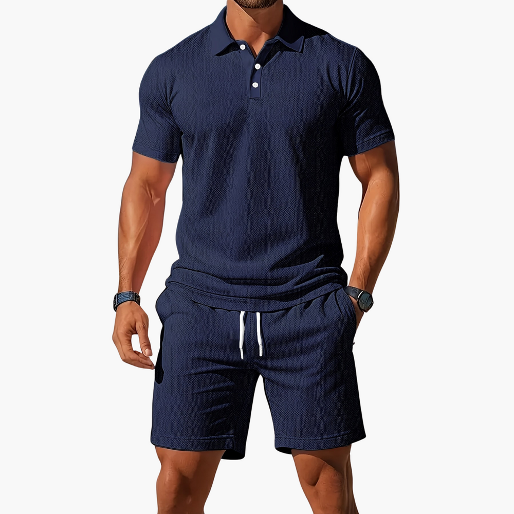 Ensemble Polo Short en Coton Homme Été Deux Pièces