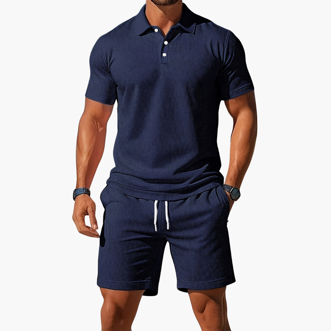 Ensemble Polo Short en Coton Homme Été Deux Pièces