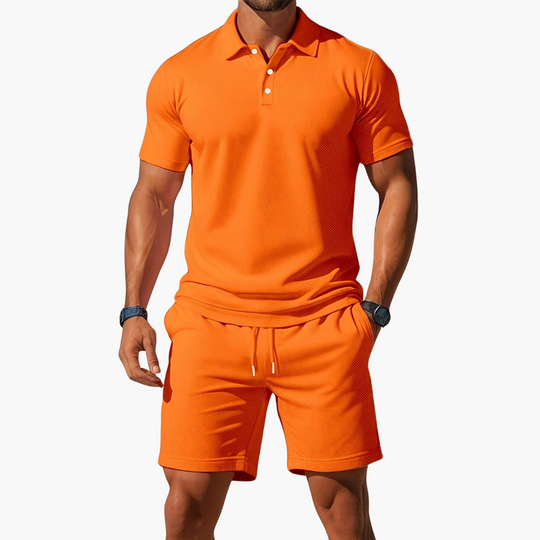 Ensemble Polo Short en Coton Homme Été Deux Pièces