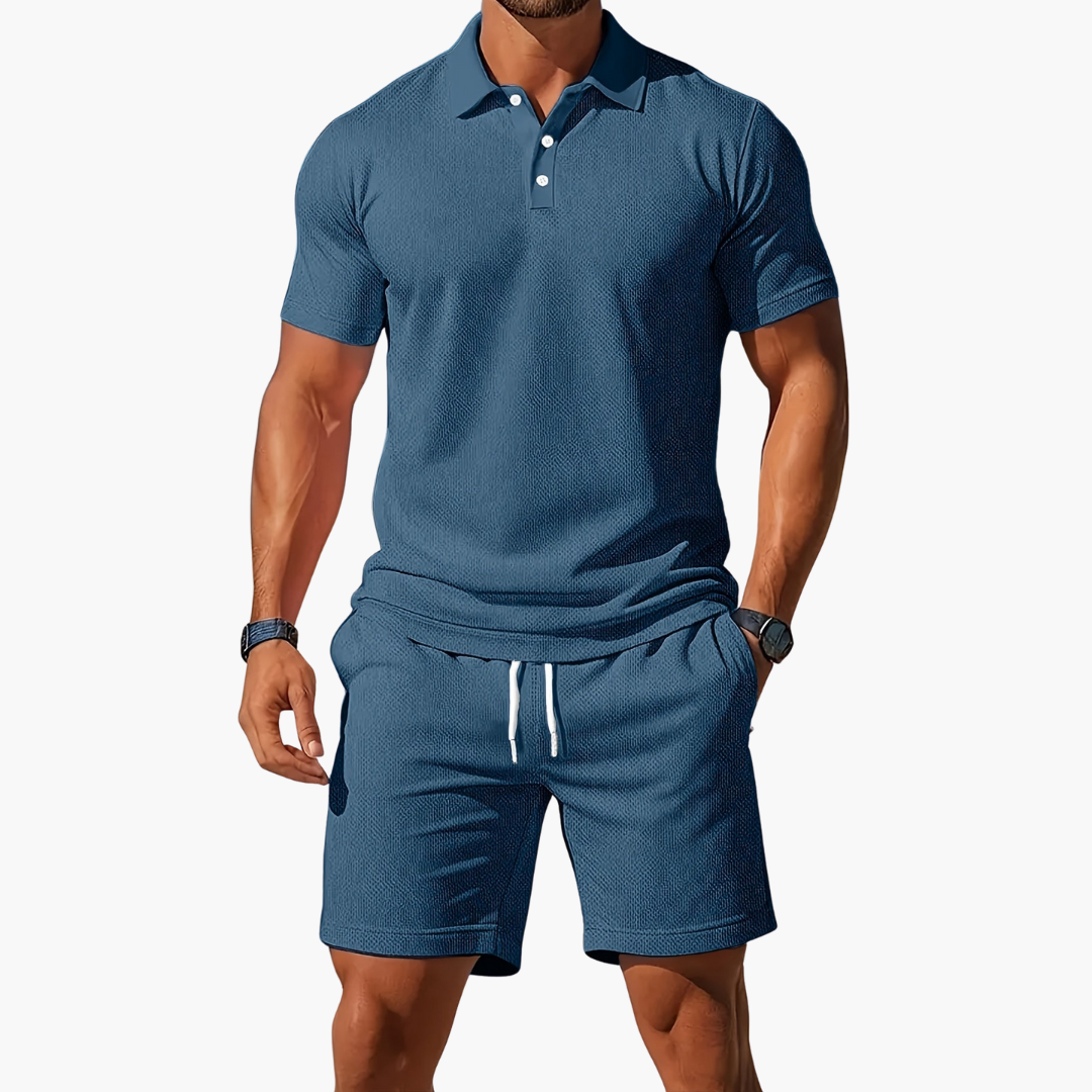 Ensemble Polo Short en Coton Homme Été Deux Pièces