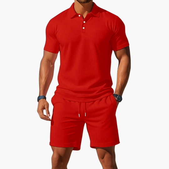 Ensemble Polo Short en Coton Homme Été Deux Pièces