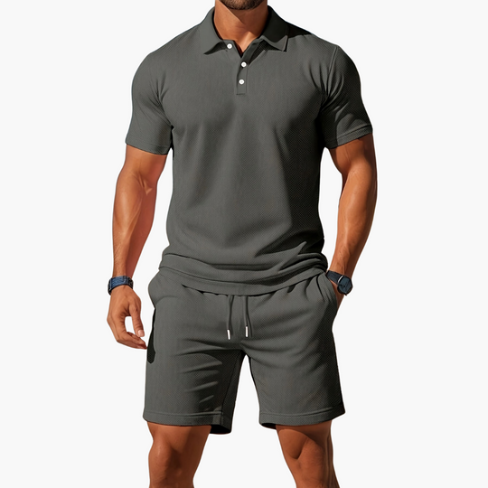 Ensemble Polo Short en Coton Homme Été Deux Pièces