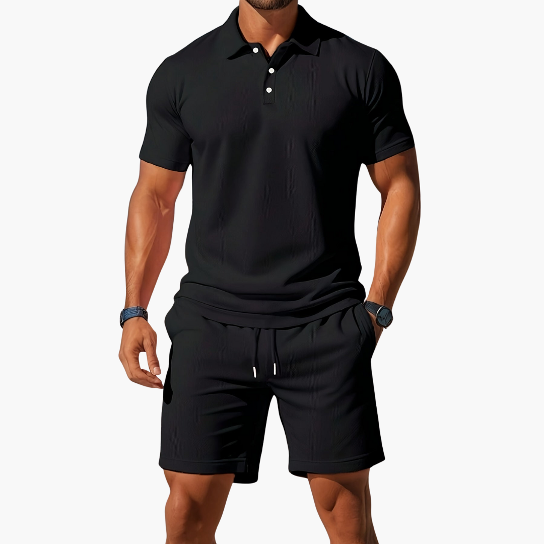 Ensemble Polo Short en Coton Homme Été Deux Pièces