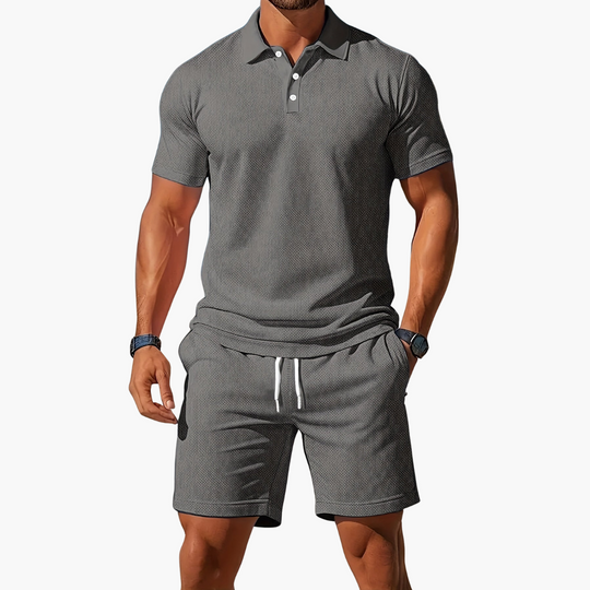 Ensemble Polo Short en Coton Homme Été Deux Pièces
